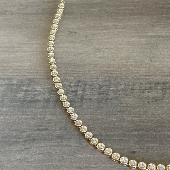 Ella Stein Elegant Gold Diamond Tennis Necklace - Picture 10 of 10